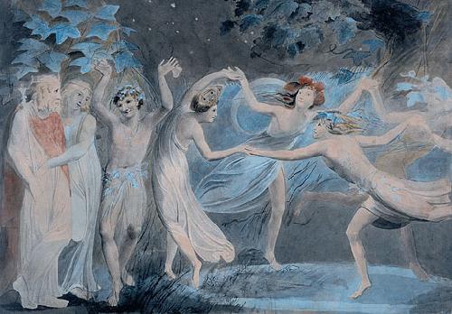 William Blake Oberon, Titania and Puck with Fairies Dancing china oil painting image